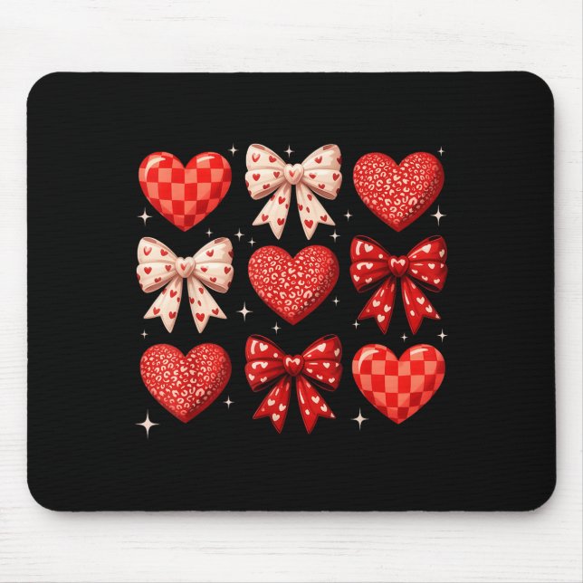 Tapis De Souris Coquette Bow Leopard Hearts Valentine Women Girl G (Devant)