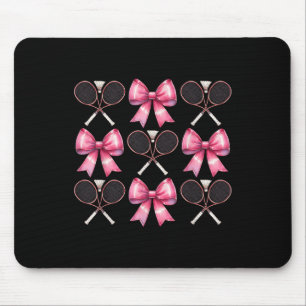 Tapis De Souris Coquette Bow Volant de badminton Raquette rose Rub