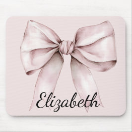 Tapis De Souris Coquette esthétique arc rose Nom personnalisé
