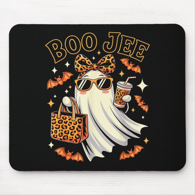 Tapis De Souris Coquette Leopard Ghost Coffee Boo Jee Halloween Bo (Devant)