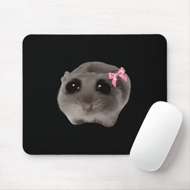 Tapis De Souris Coquette Sad Hamster Mème Souris Pad (Avec souris)