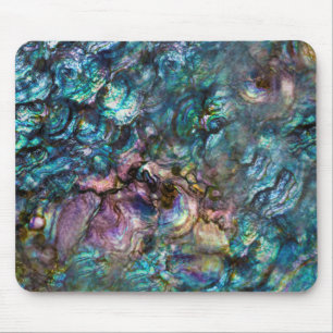 Tapis De Souris Coquille de mer Abalone iridescente arc-en-ciel