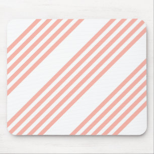Tapis De Souris Corail et blanc cinq bandes motif