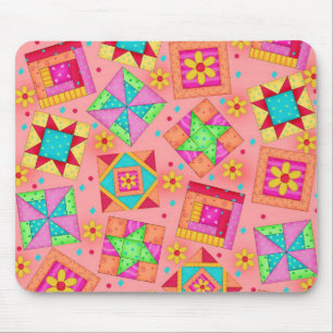 Tapis De Souris Corail Patchwork Blocks Mousepad