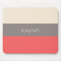 Coral Taupe Beige Color Block Motif avec nom