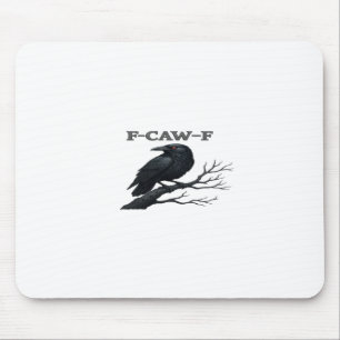 Tapis De Souris Corbeau F-Caw-F Drôle Gothique Lune Oiseau Nouveau