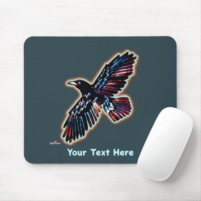 Tapis De Souris Corbeau Iridescendant (Avec souris)