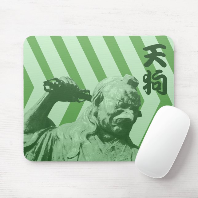 Tapis De Souris Corbeau japonais Tengu Yokai (Avec souris)