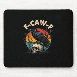 Tapis De Souris Corbeau Vintage F-Caw-F Oiseau Corbeau Humour Mème