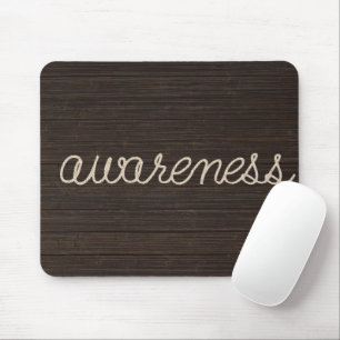 Tapis De Souris Corde de SENSIBILISATION sur bois sombre