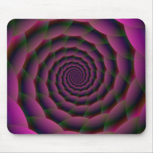 Tapis De Souris Corde Spirale en rouge violet et vert
