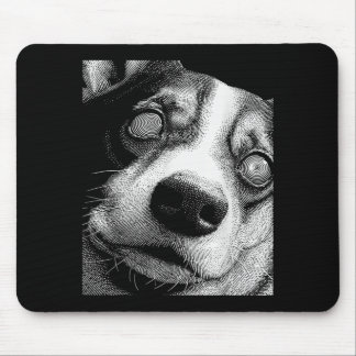 Tapis De Souris Corgi hypnotique Yeux étranges Horreur Weirdcore
