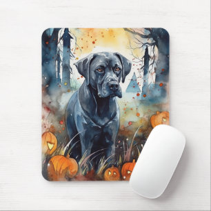 Tapis De Souris Corso De Canne D'Halloween Avec Peur Citrouille
