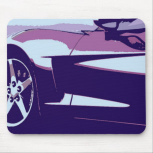 Tapis De Souris Corvette d'art pop violette