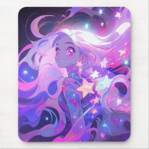 Tapis De Souris Cosmic rose et pourpre Anime Girl