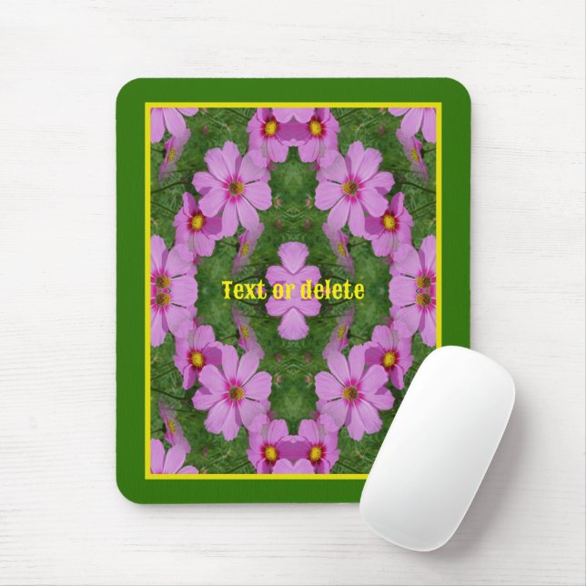 Tapis De Souris Cosmos rose Fleurs de marguerite Nature Personnali (Avec souris)