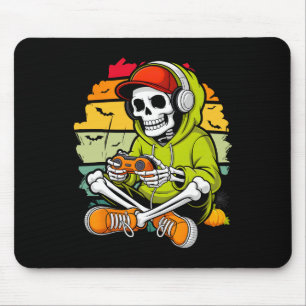 Tapis De Souris Costume de gamer squelette paresseux Halloween Coo