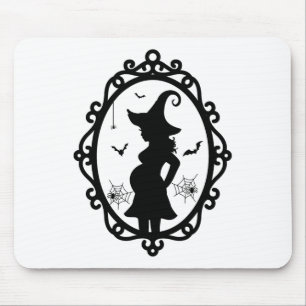 Tapis De Souris Costume De Sorcière Enceinte D'Halloween Et De Sor