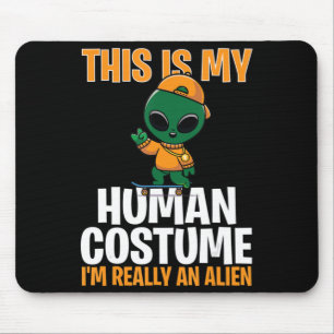 Tapis De Souris Costume d'Halloween C'est mon costume humain Je su