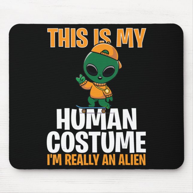 Tapis De Souris Costume d'Halloween C'est mon costume humain Je su (Devant)