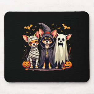Tapis De Souris Costume d'Halloween Chihuahua Momie Sorcière Fantô