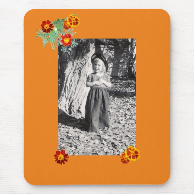 Tapis De Souris Costume d'Halloween Photo Marigolds Orange Mousepa (Devant)