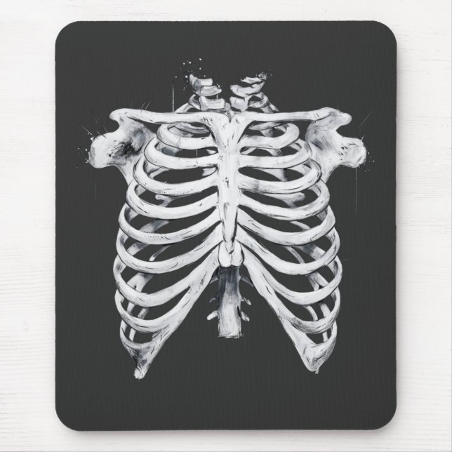 Tapis De Souris Costume squelette cage thoracique Halloween (Devant)