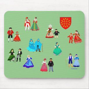 Tapis De Souris Costumes traditionnels de Midi-Pyrénées, France