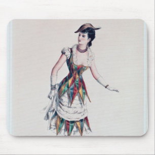 Tapis De Souris Costumez la conception pour un harlequin féminin,