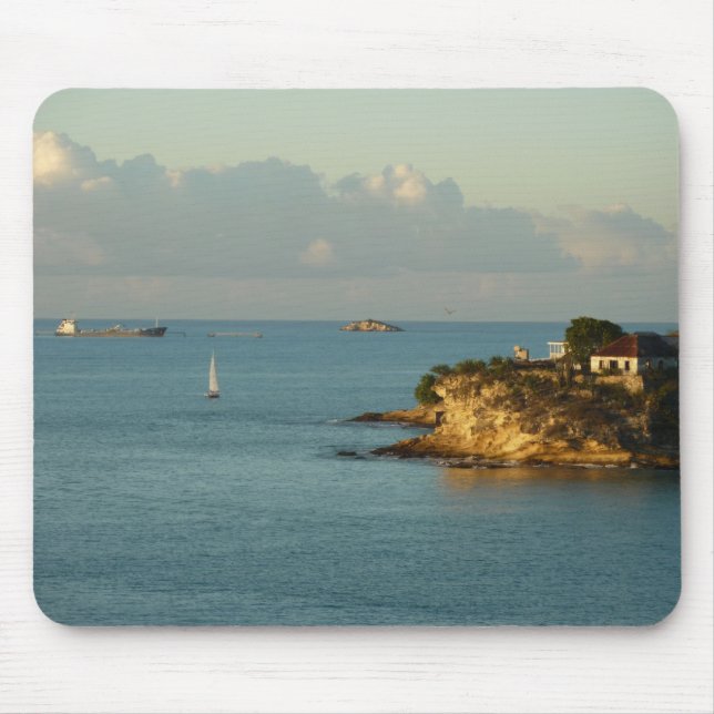 Tapis De Souris Côte d'Antiguan Beau paysage marin de l'île (Devant)