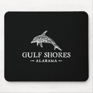 Tapis De Souris Côte du Golfe Alabyma Retro Dolphin Vacances voyag