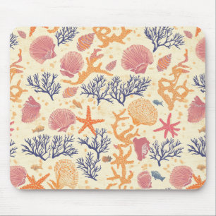 Tapis De Souris Côtière rustique - Coquillages, Poissons étoilés,