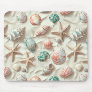 Tapis De Souris Côtière rustique - Coquillages, Starfish, Reef (33