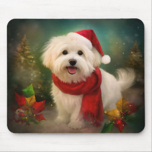 Tapis De Souris Coton De Tulear Chien dans la neige Noël