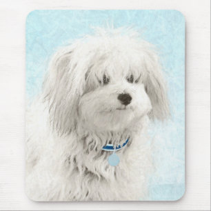 Tapis De Souris Coton de Tulear Painting - Cute Original Dog Art