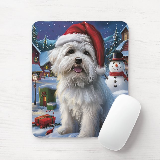 Tapis De Souris Coton De Tulear Winter Wonderland Christmas Joy (Avec souris)