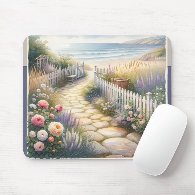 Tapis De Souris Cottage Garden Path to the Sea (Avec souris)