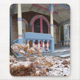 Tapis De Souris Cottage victorien à neige - Vignoble de Martha