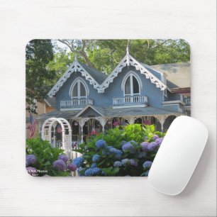 Tapis De Souris Cottage victorien en Bleu - Martha's Vineyard