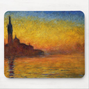 Tapis De Souris Coucher de soleil de Monet Venise Impressionnisme 
