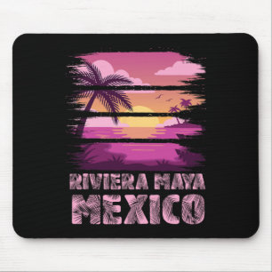 Tapis De Souris Coucher de soleil Mexique Riviera Maya Vacances d'