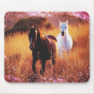 Tapis De Souris Coucher de soleil rose Pays occidental Galoping Ho
