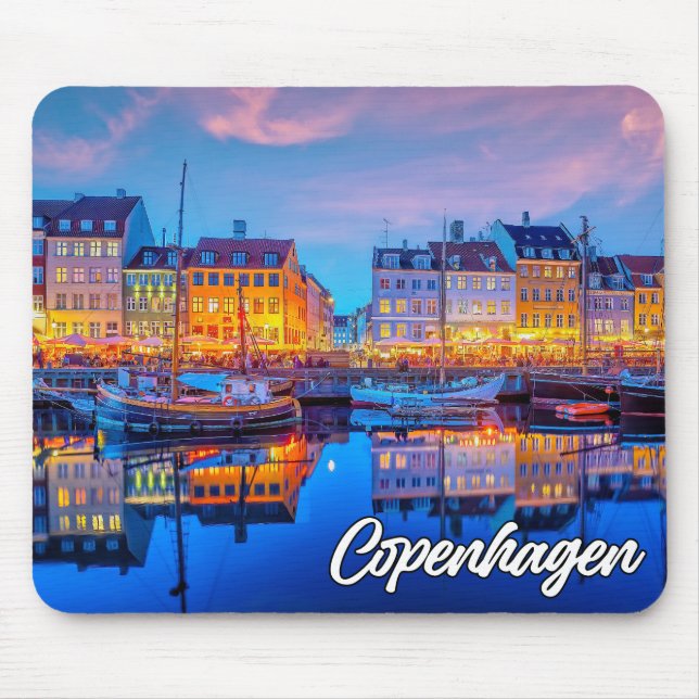 Tapis De Souris Coucher de soleil sur Copenhague, Danemark (Devant)