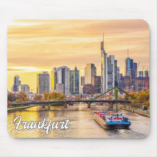 Tapis De Souris Coucher de soleil sur Francfort, Allemagne (Devant)