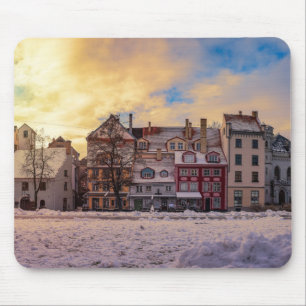 Tapis De Souris Coucher de soleil sur la rue à Riga