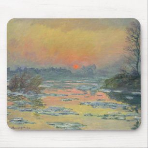 Tapis De Souris Coucher de soleil sur la Seine en hiver (Claude Mo
