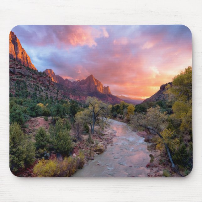 Tapis De Souris Coucher de soleil sur le gardien (Devant)