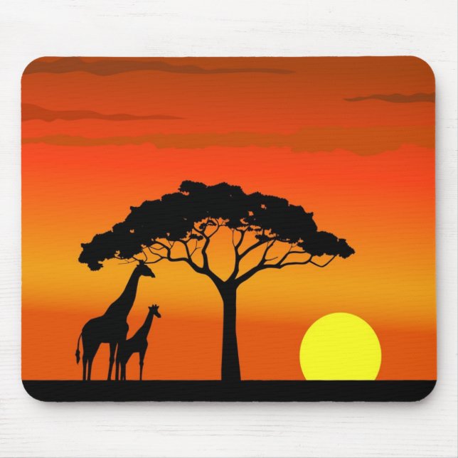 Tapis De Souris Coucher du soleil africain (Devant)