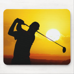 Tapis De Souris coucher du soleil de golfeur