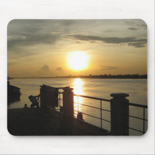 Tapis De Souris Coucher du soleil du Mékong ... Nong Khai, Isaan,